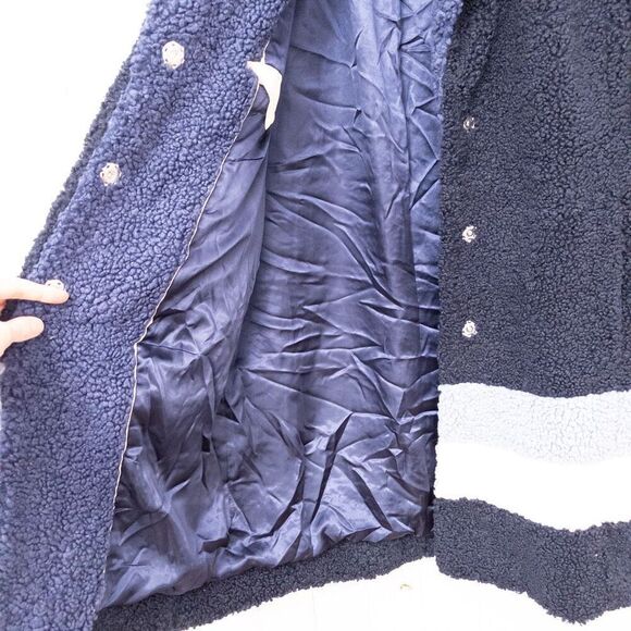 J. Crew Teddy Sherpa Topcoat in Colorblock Size Small - Picture 6 of 10